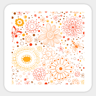 Floral doodles Sticker